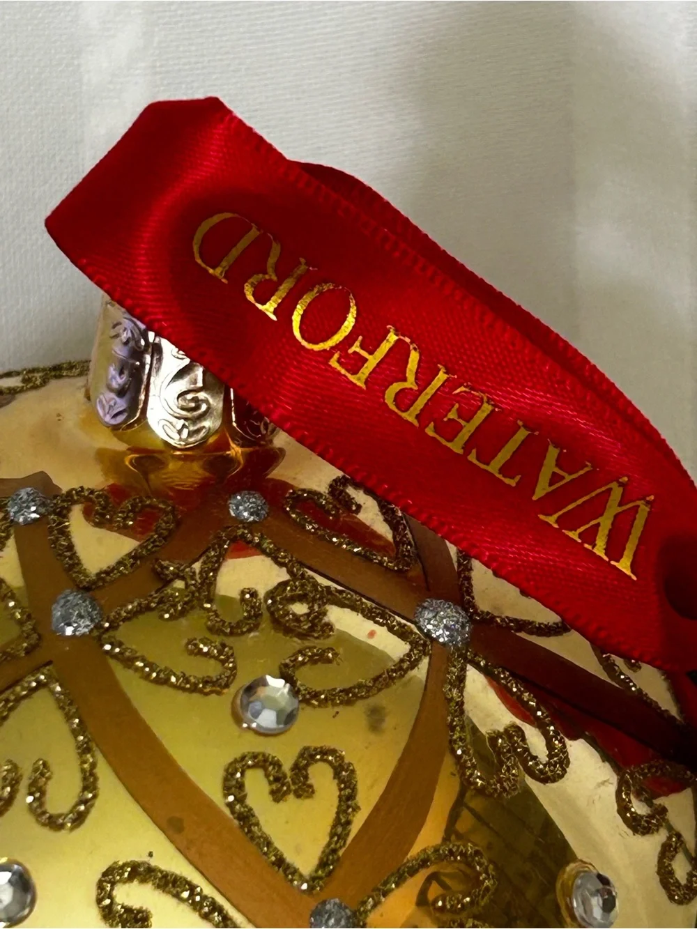 Waterford Crystal Holiday Heirlooms Gold Celtic Glass Ball Hand Blown Ornament